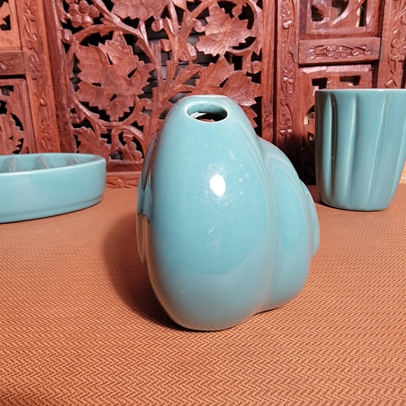 Vintage Vohann of California 3 Piece Teal Ceramic Bathroom set - Picture 3 of 12